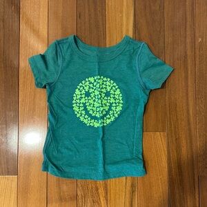 Green Kids T-Shirt with Shamrock Design